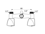 Mélangeur de douche Delabie M1/2 entraxe 80mm
