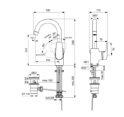 Mitigeur lavabo Okyris Porcher grand col 